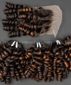 Piano colored Deep wavy 5x5 transparent Closure