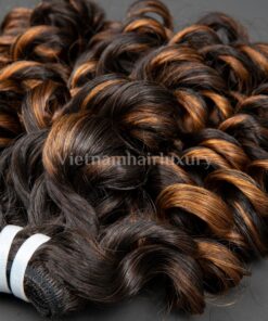 Alternative view of Piano colored Deep wavy Super double drawn Bundle 100g