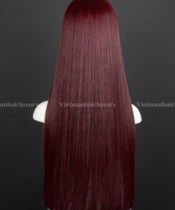 Alternative view of 26'' Burgundy Blunt cut Bone Straight Wig
