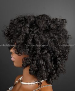 Alternative view of 12" fringe spring curly Wig
