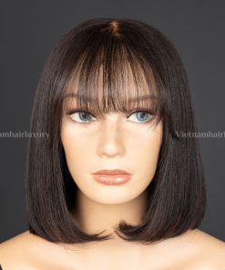 Alternative view of 10'' 150g bob cut fringe Wig
