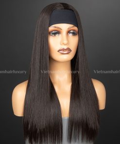 18'' bone straight Headband Wig