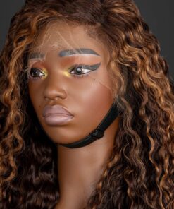 Alternative view of 28'' piano curly HD luxury frontal Wig