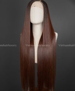 32'' brown bone straight 13x6 frontal Wig