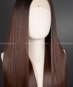 Alternative view of 32'' brown bone straight 13x6 frontal Wig