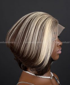 8'' silver highlight pixie cut 13x6 frontal Wig