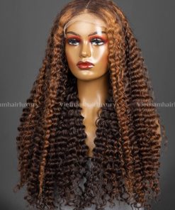 26'' piano colored Eurasian curly Wig