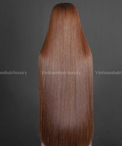Alternative view of 30'' 400g brown bone straight blunt cut Wig