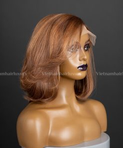 10'' layered cut mixed brown C-part Wig