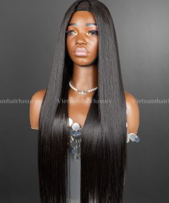 24'' bone straight Invisible V-part Wig