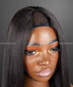 Alternative view of 24'' bone straight Invisible V-part Wig