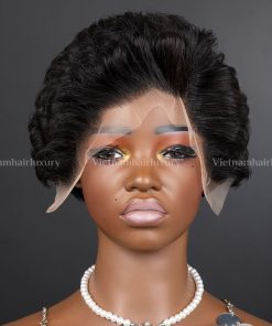 Alternative view of 6'' tight wavy frontal Wig