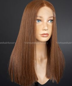 16'' brown bone straight blunt cut Wig