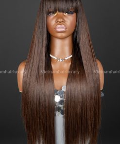 24'' ombre bone straight fringe Wig