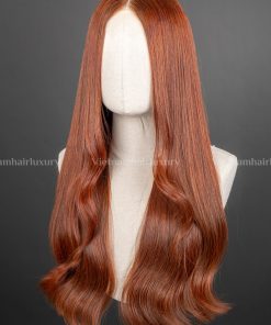 24'' copper brown light wavy tip Wig