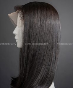 Alternative view of 16'' bone straight bob 4C hairline Wig