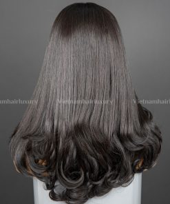 Alternative view of 14'' bone straight blunt-tip Wig