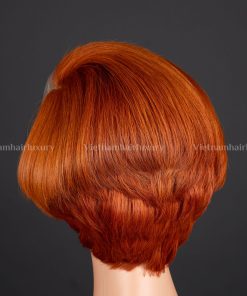 Alternative view of 6" pixie cut orange 13x4 frontal wig