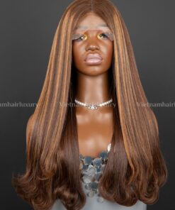 20'' piano colored bone straight C tip Wig