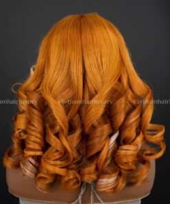 Alternative view of 22'' orange silver highlight wavy Single donor Wig