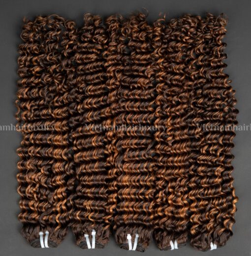 Piano colored Regular curly Super double drawn Bundle 100g