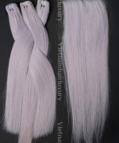 Lavender colored straight Single-donor 6x6 transparent Closure