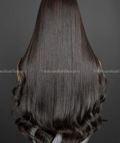 Alternative view of 24'' wavy tip bone straight closure Wig