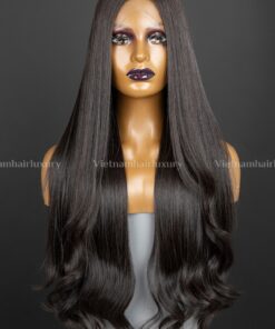 24'' wavy tip bone straight closure Wig