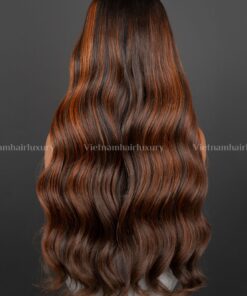 Alternative view of 26'' mixed length piano colored wavy Single-donor Wig
