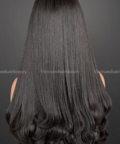 Alternative view of 18'' bone straight C tip fringe cut Wig