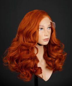 16'' orange wavy C-part closure Wig