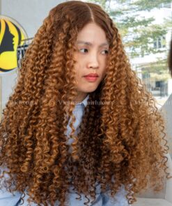 Alternative view of 24''-26'' light brown regular curly Wig