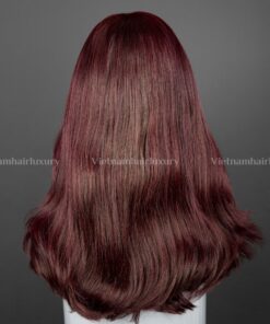 Alternative view of 20'' wine colored wavy Wig