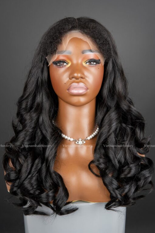 18'' wavy closure Wig with 4C hairline