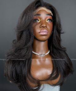 16'' yaki layered wavy Wig