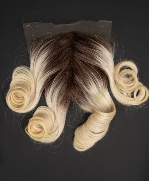 Blonde with dark roots Wavy Single-donor 5x5 transparent Closure