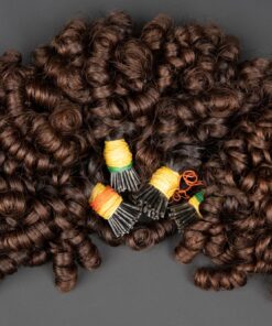 Brown Spring curly I-tip Hair Extensions