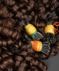 Alternative view of Brown Spring curly I-tip Hair Extensions