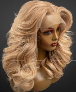 14'' blonde wavy closure Wig
