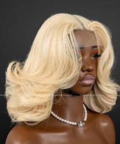 12'' blonde wavy Kim K closure Wig