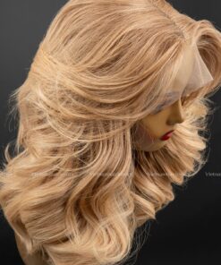 Alternative view of 14'' blonde wavy closure Wig