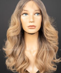 24'' blonde balayage wavy frontal Jewish Wig