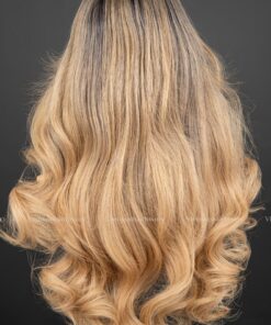 Alternative view of 24'' blonde balayage wavy frontal Jewish Wig