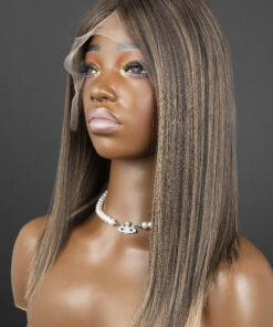 18'' mix silver bone straight Jewish Wig