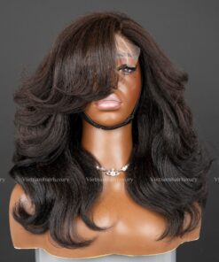 14'' yaki layer wavy Double drawn Wig