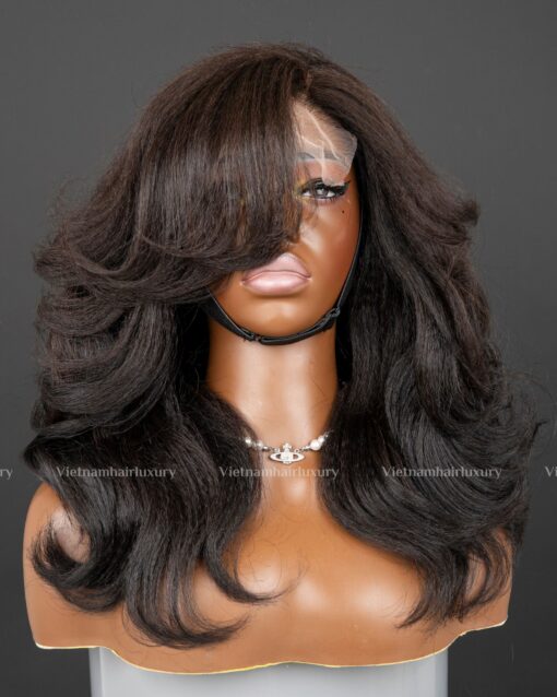 14'' yaki layer wavy Double drawn Wig