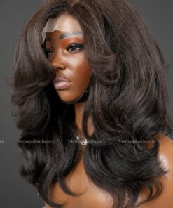Alternative view of 14'' yaki layer wavy Double drawn Wig