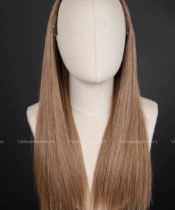 18'' brown bone straight 3/4 Half Wig