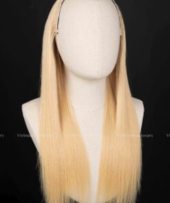 18'' blonde bone straight 3/4 Half Wig