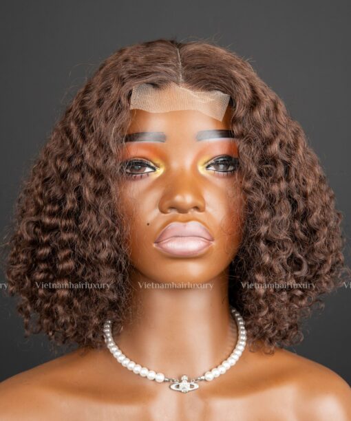 10'' brown Eurasian curly Double drawn Wig